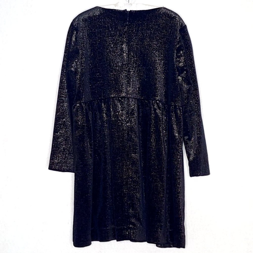 Billieblush My Lovely Dress Girls Black Gold Velvet Dress 5 / 108 Beads Sequins - Picture 3 of 5